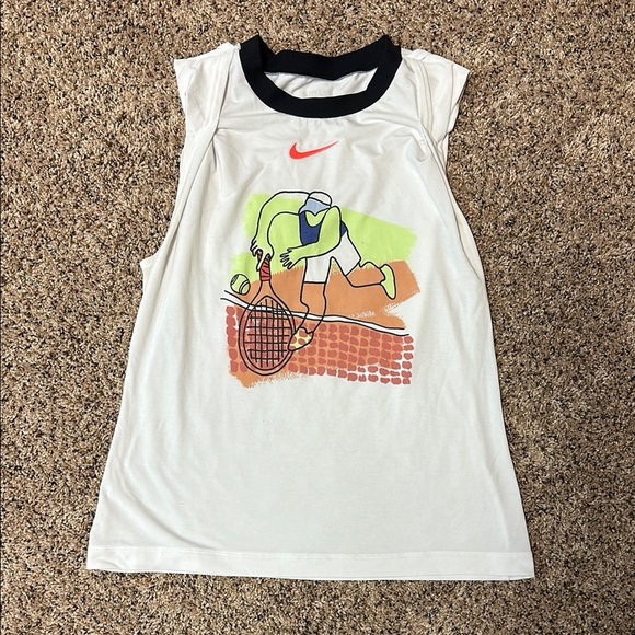 Nike Dri-FIT Tennis Graphic Tank Top Sleeveless Athletic‎ White Small - Picture 1 of 5